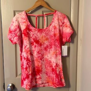 Pink Tie Dye T-shirt with Back Cutouts